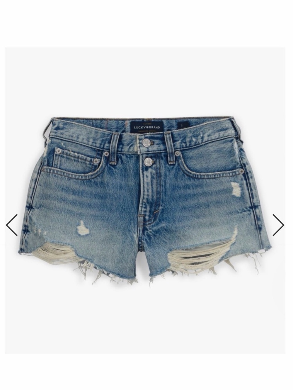 Lucky Brand // Mid Rise Cut Off Distressed Shorts